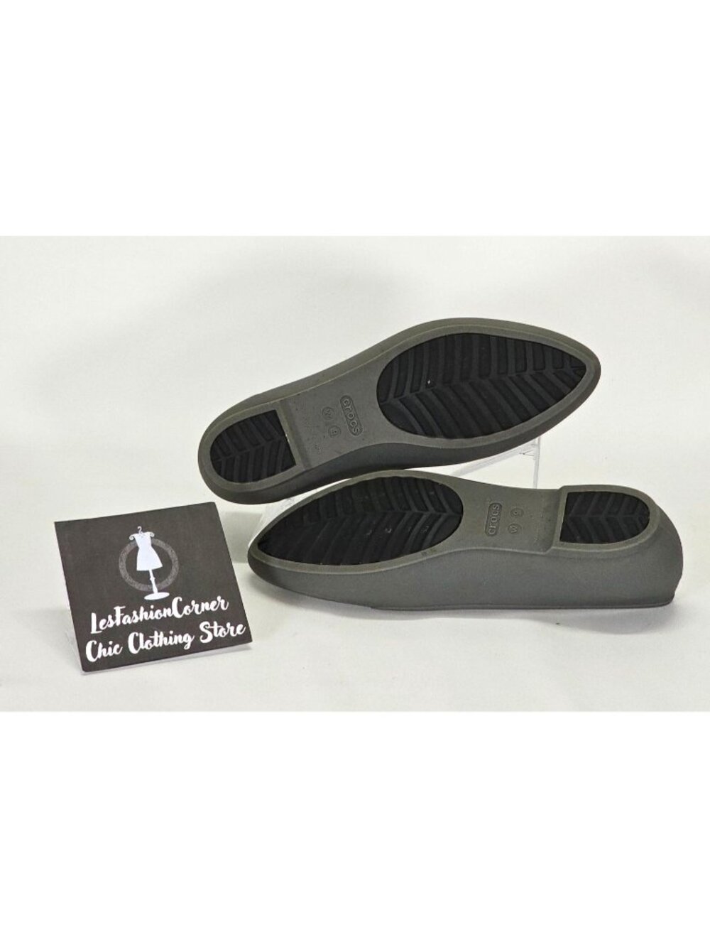 Crocs Women's Grey Eve Slip on Iconic Pointed Comfort Ballet Flats Size 9 2050 - Picture 7 of 15